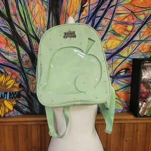Mint Green Animal Crossing Mini  Backpack Faux Leather  Pin Show Case